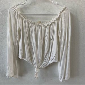 LA Hearts Brand Long Sleeve Top with Tie Waist